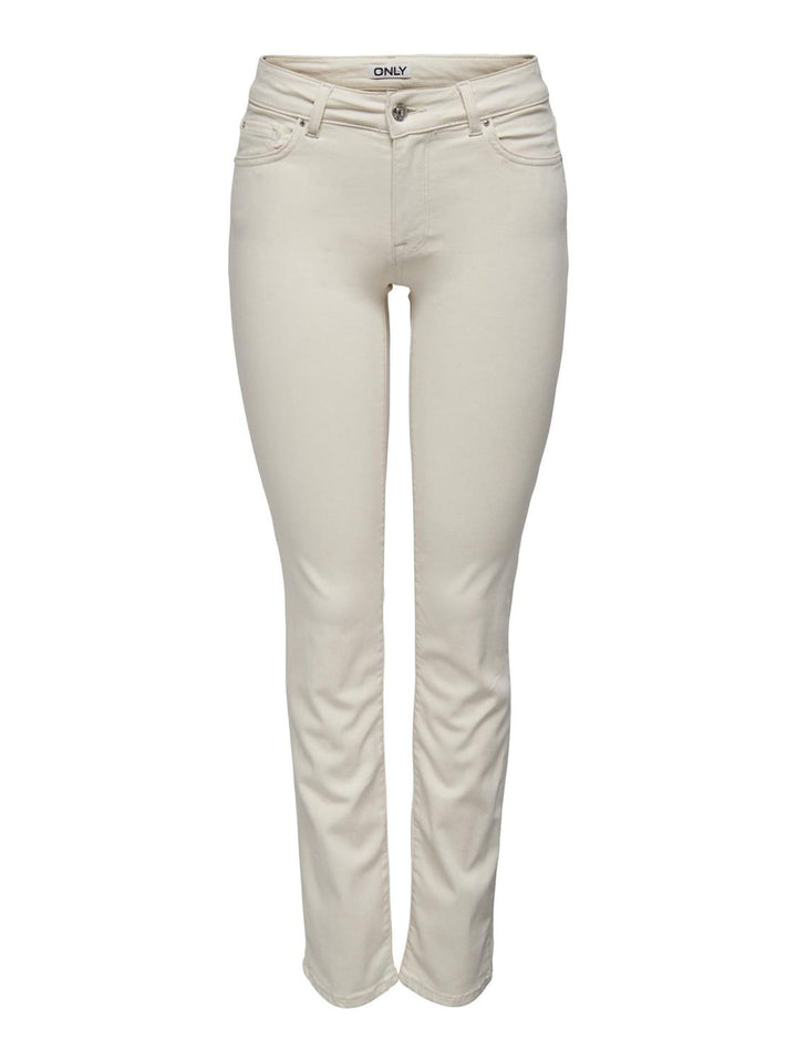 Only 15287649 Alicia ecru jeans regular-straight fit – dames - L30