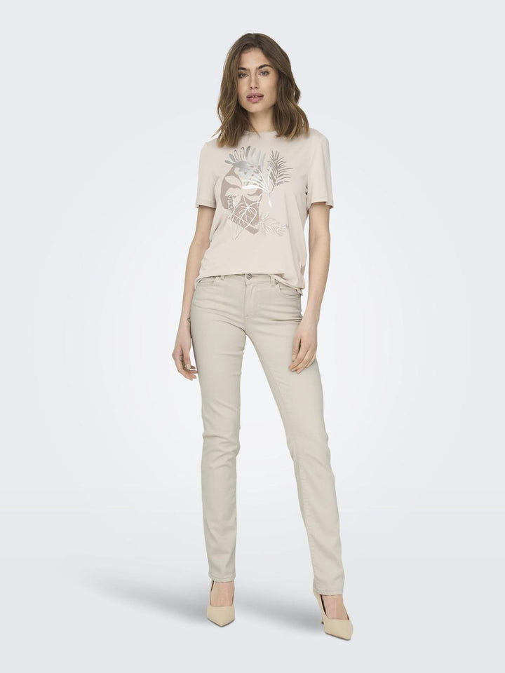 Only Alicia jeans ecru – dames regular-straight fit - L32
