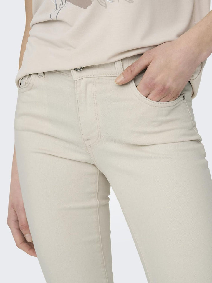 Only 15287649 Alicia ecru jeans regular-straight fit – dames - L30