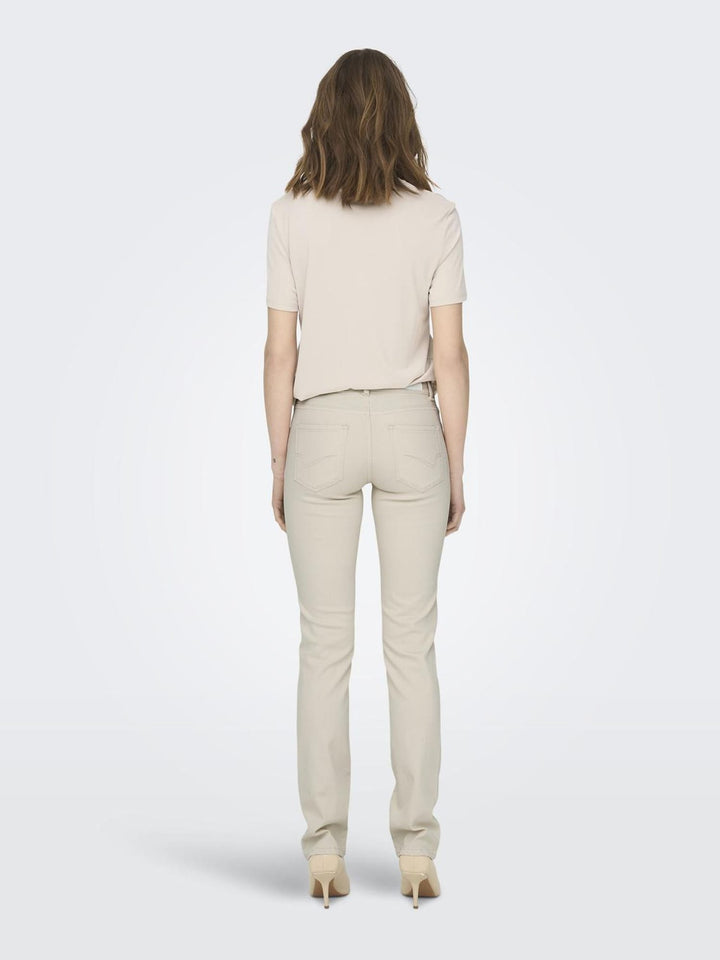 Only 15287649 Alicia ecru jeans regular-straight fit – dames - L30