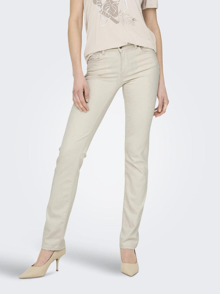 Only Alicia jeans ecru – dames regular-straight fit - L32