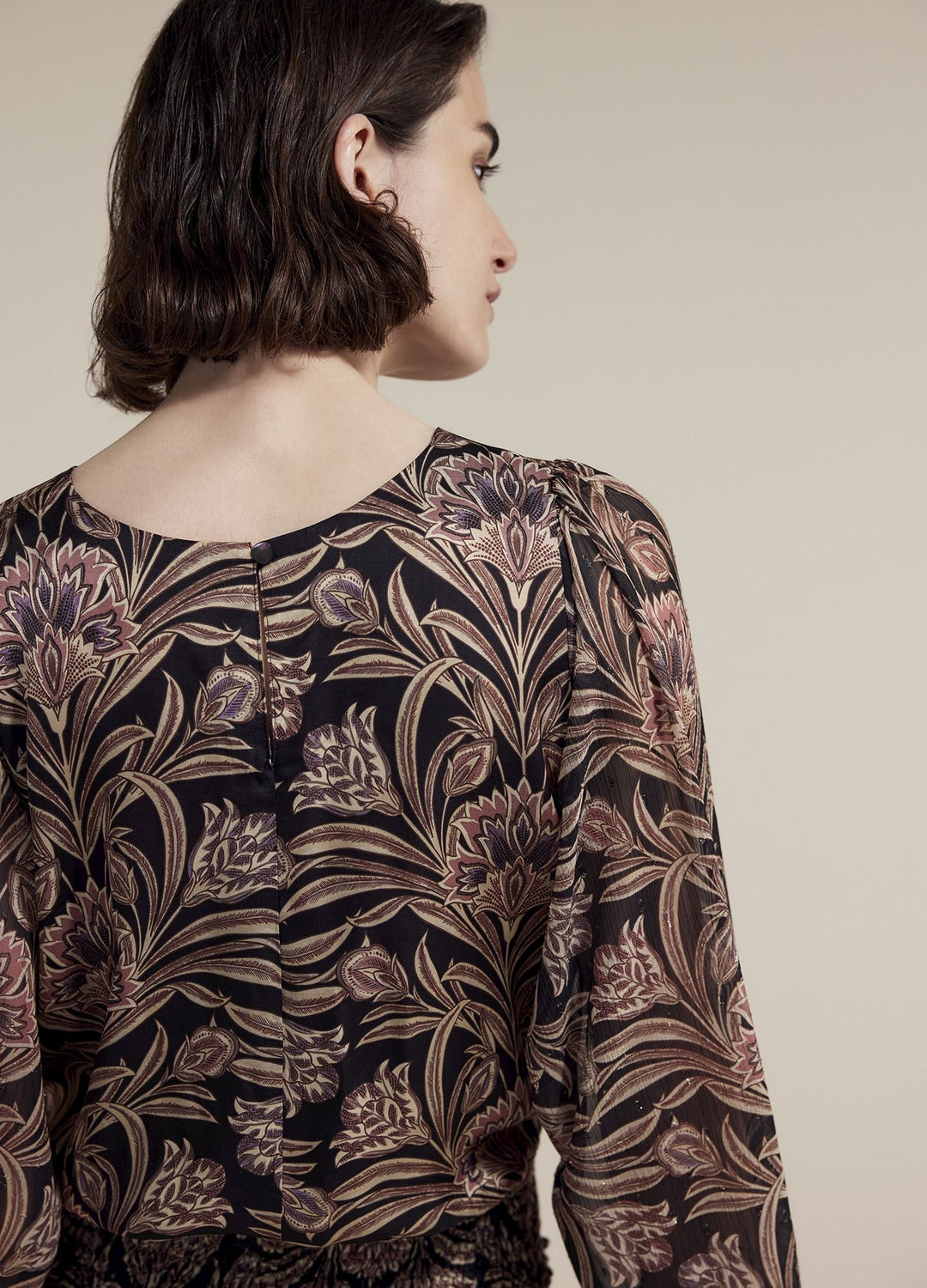 Summum top flowers viscose zwart dessin – dames
