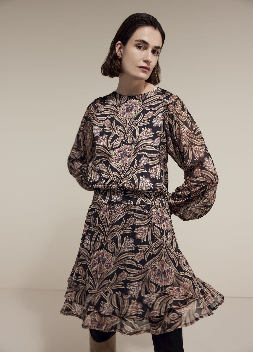 Summum top flowers viscose zwart dessin – dames