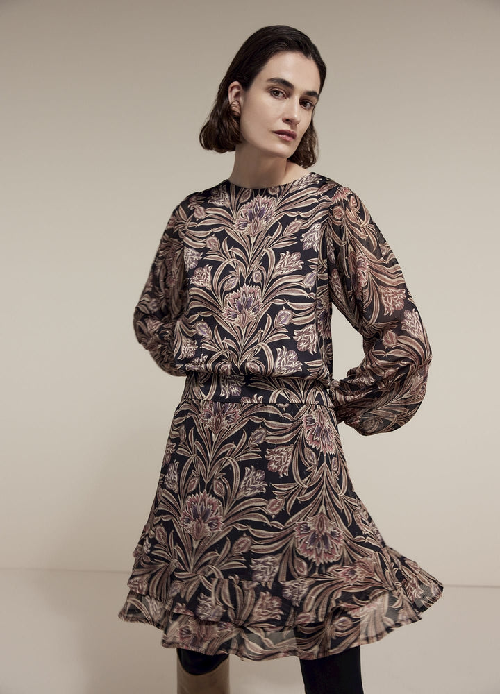 Summum top flowers viscose zwart dessin – dames