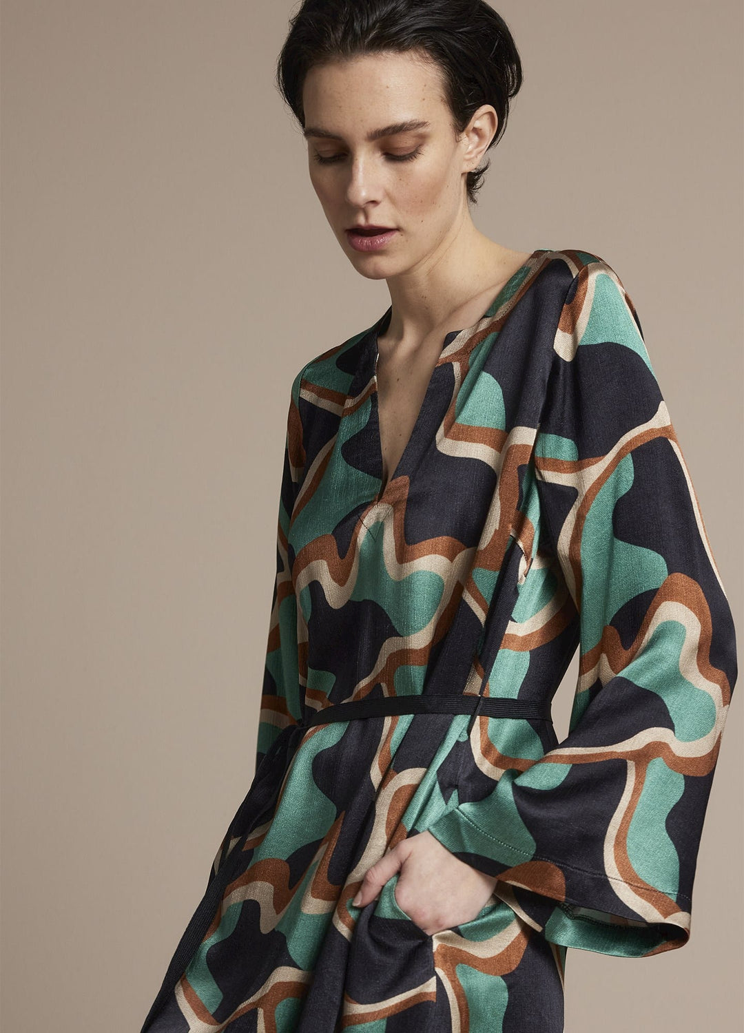 Summum jurk midi dames zwart dessin