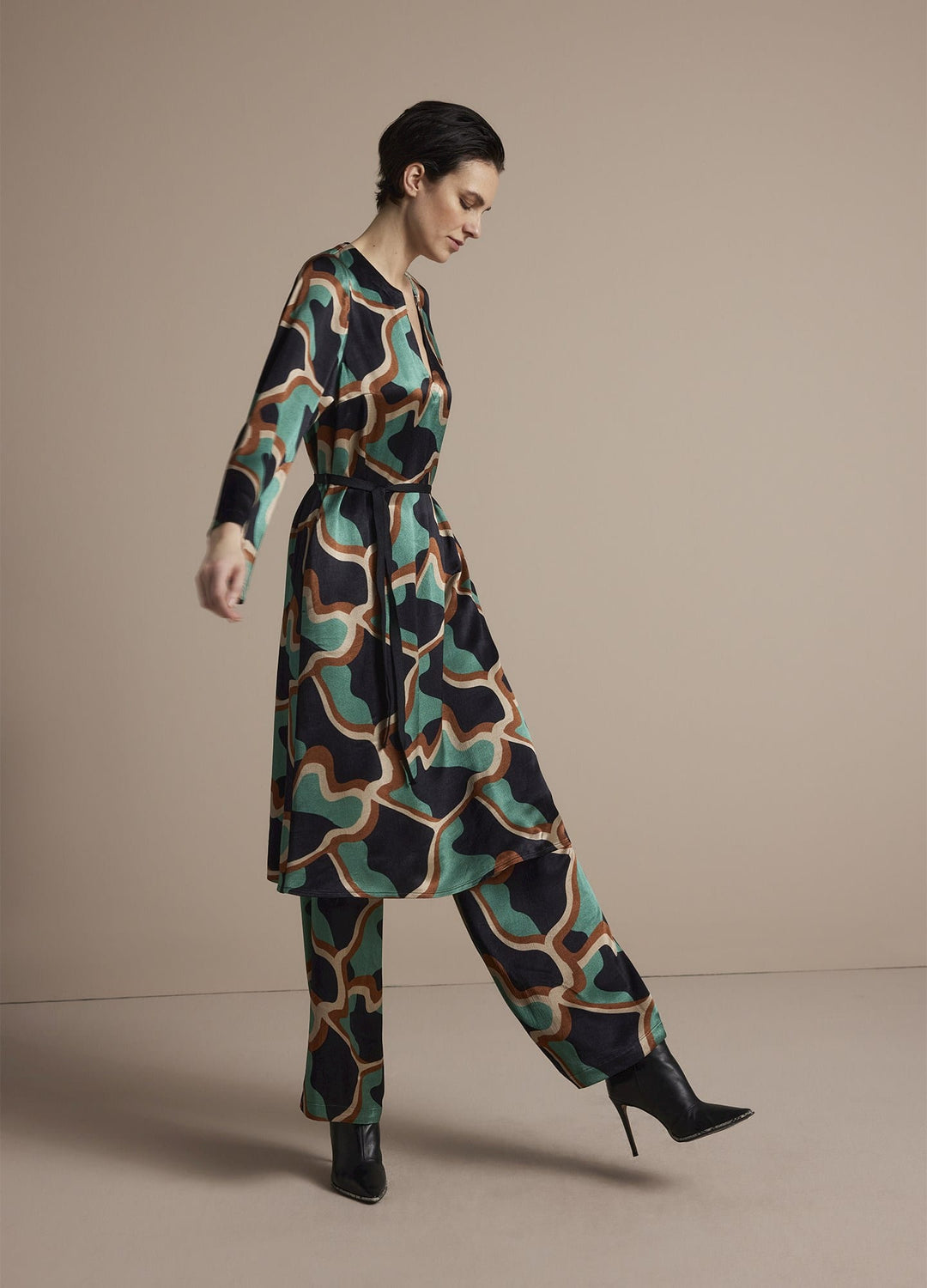 Summum jurk midi dames zwart dessin