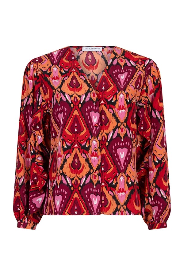 Lofty Manner Blouse Livie – dames blouse rood dessin