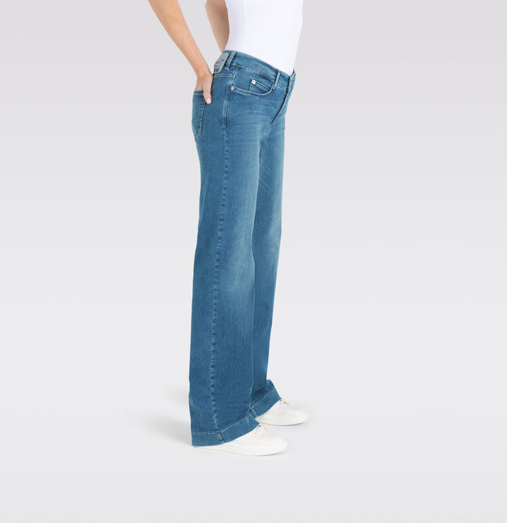 MAC women Dream wide jeans loose fit – dames - Blue Denim - L32