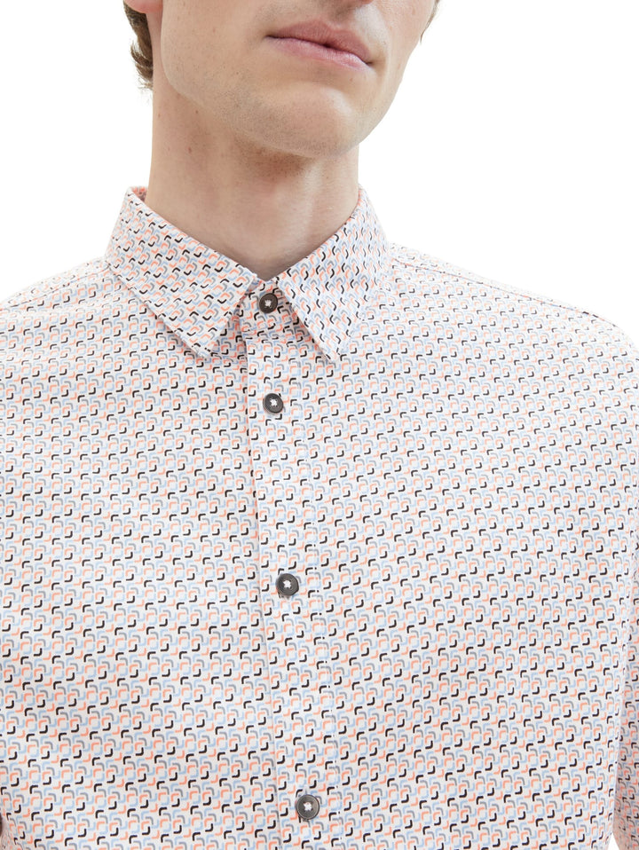 Tom Tailor overhemd l/m wit dessin – heren