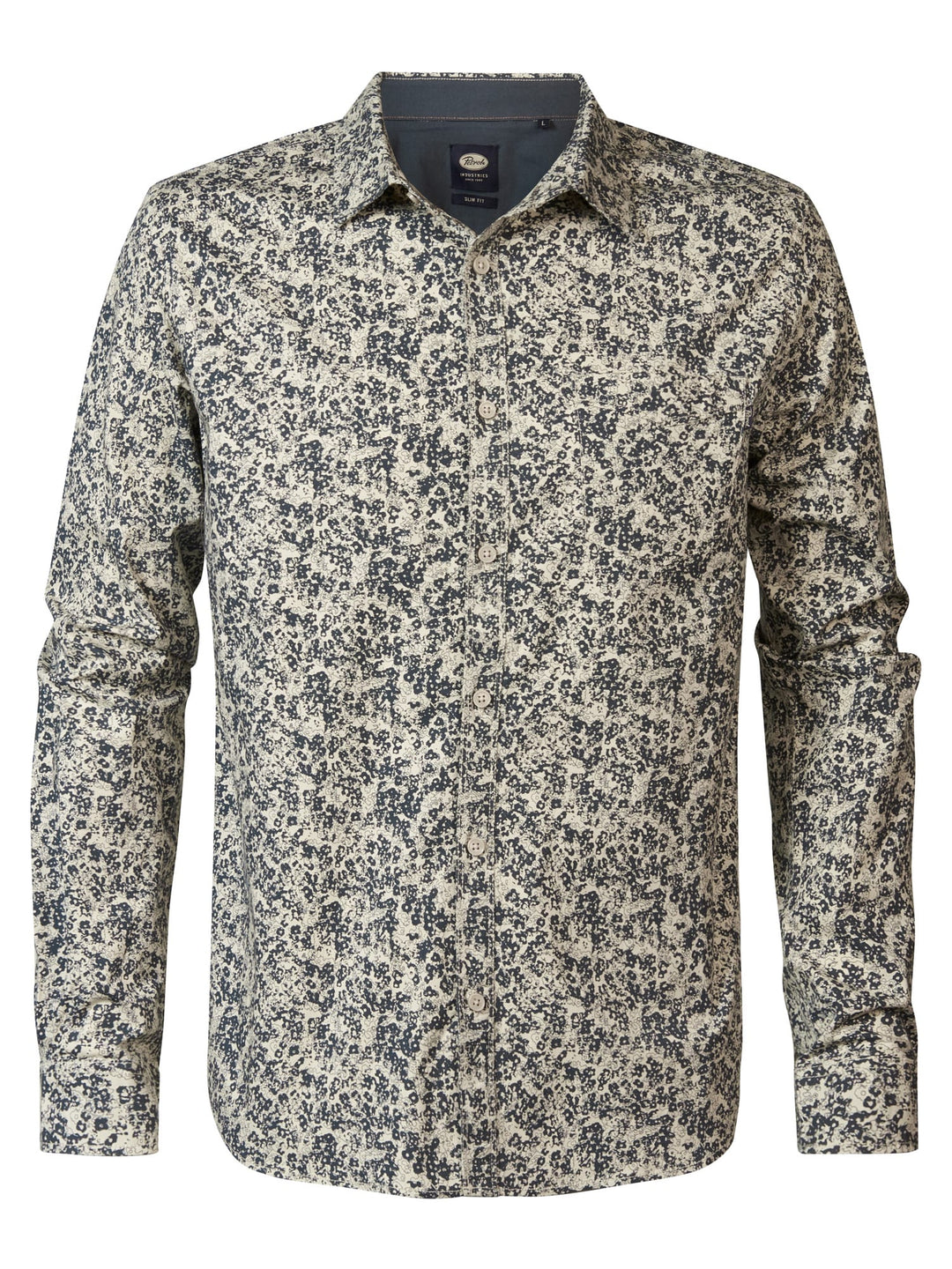 Petrol men M-3040-SIL419 overhemd l/m ecru dessin – heren