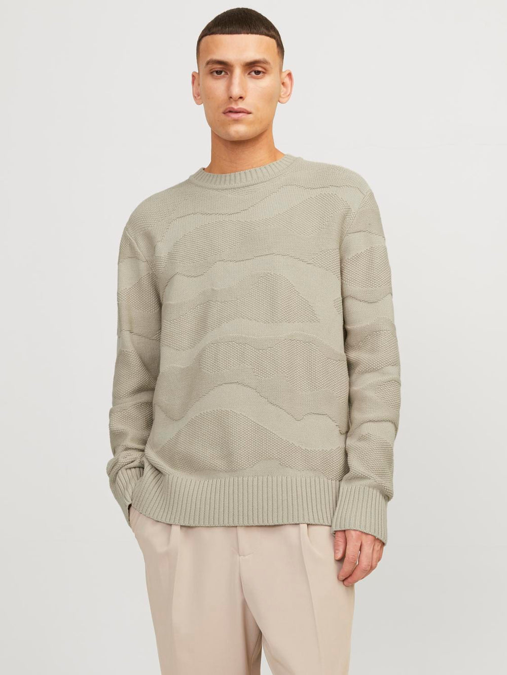 Jack & Jones JPRBLUJOSH KNIT CREW NECK trui – heren - Zand
