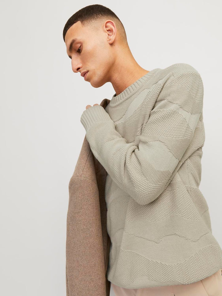 Jack & Jones JPRBLUJOSH KNIT CREW NECK trui – heren - Zand