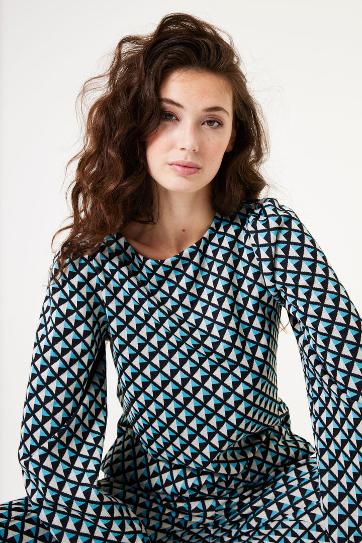 Garcia woman X40261 sweater zwart dessin – dames