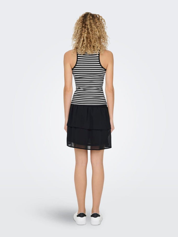 Only ONLANY LIFE S/L TOP JRS zwart dessin – dames