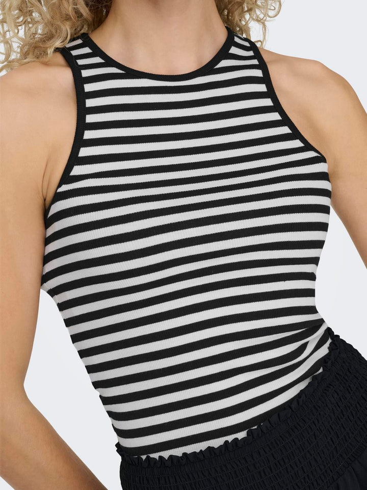 Only ONLANY LIFE S/L TOP JRS zwart dessin – dames
