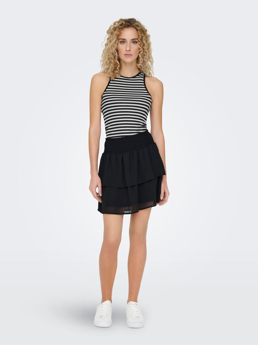 Only ONLANY LIFE S/L TOP JRS zwart dessin – dames