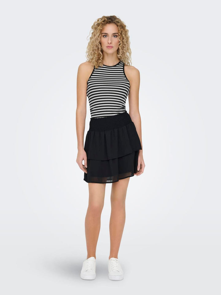 Only ONLANY LIFE S/L TOP JRS zwart dessin – dames