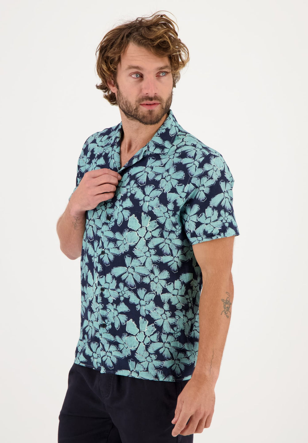 Gabbiano men overhemd l/m navy – heren