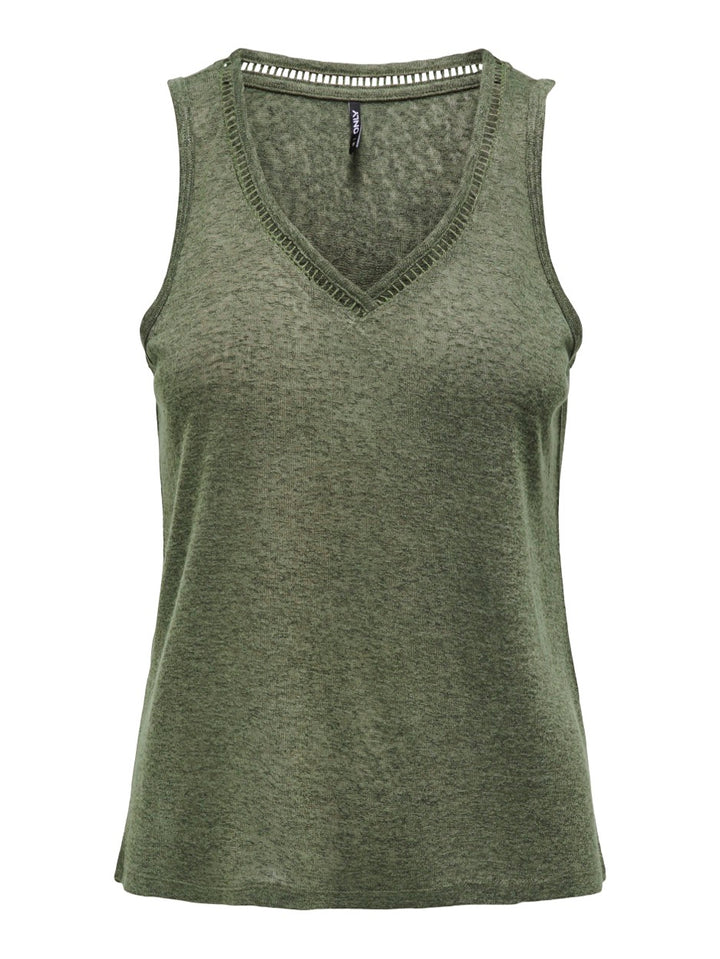 Only 15320076 Penny donkergroen singlet – dames