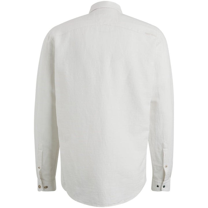 Cast Iron Long Sleeve Shirt Co Li Dobby – heren overhemd - Off-white