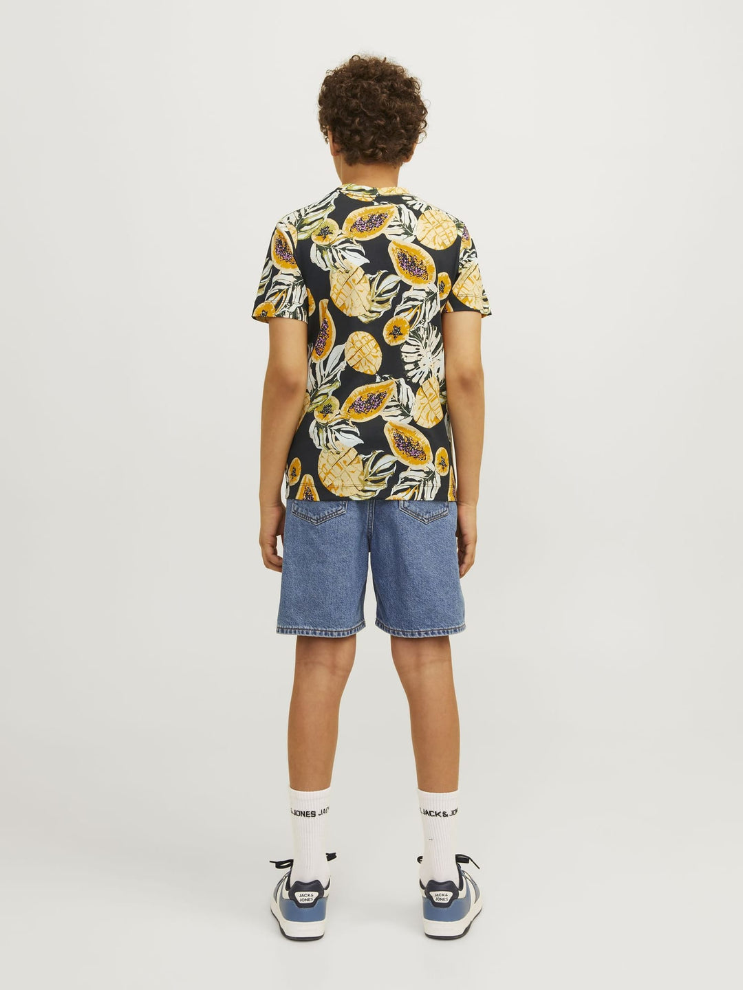 Jack & Jones Kids T-shirt JORTAMPA AOP – jongens - Blauw Dessin