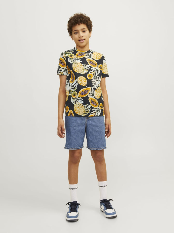 Jack & Jones Kids T-shirt JORTAMPA AOP – jongens - Blauw Dessin