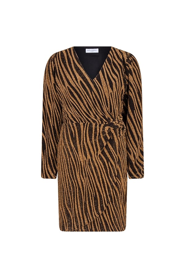 Lofty Manner PK217 - Dress Louise bruin dessin – jurk kort dames