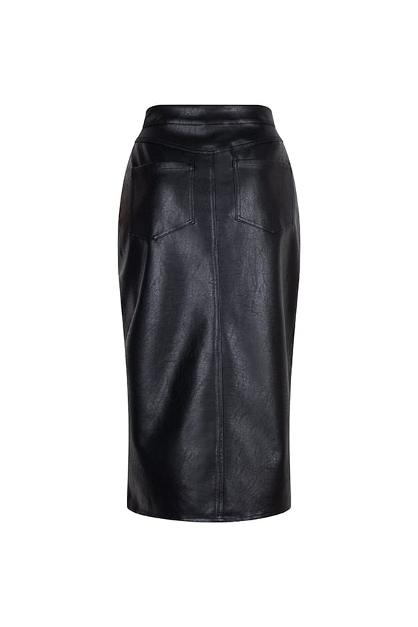 Lofty Manner PK38 Skirt Puck - midi rok zwart dames