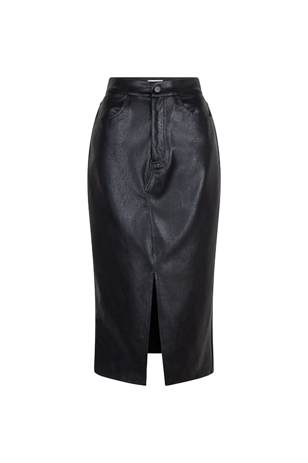 Lofty Manner PK38 Skirt Puck - midi rok zwart dames