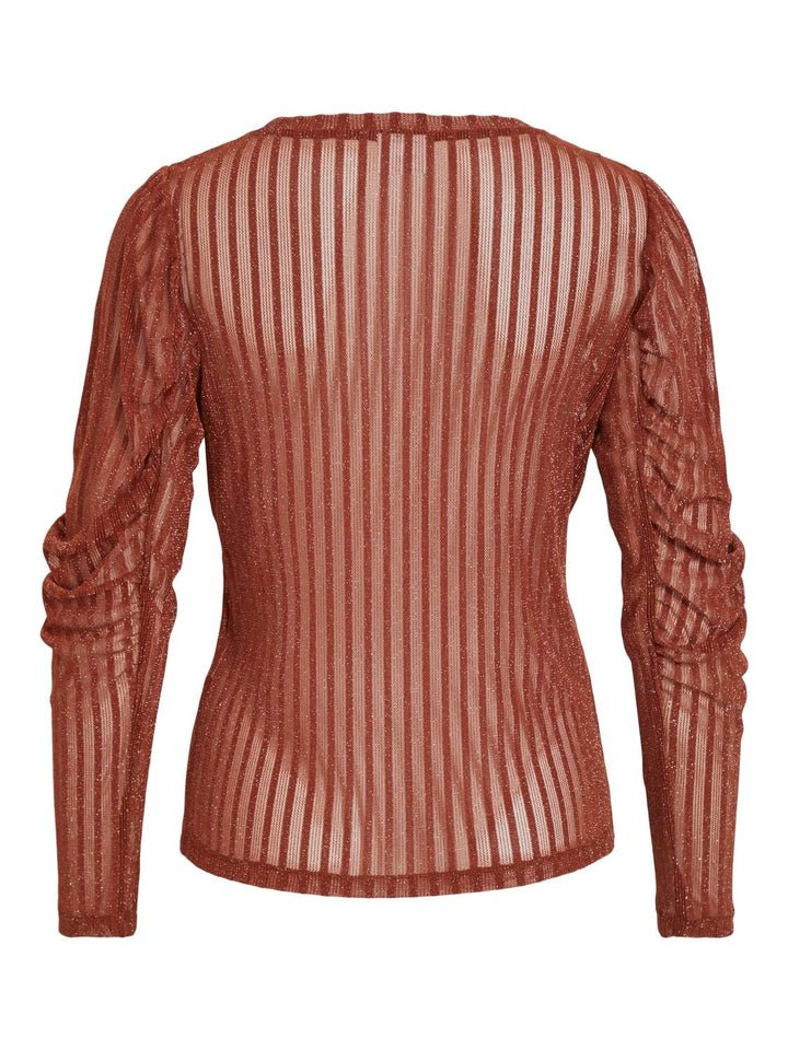 Vila VIKAMIZA L/S TOP roest – dames t-shirt l/m