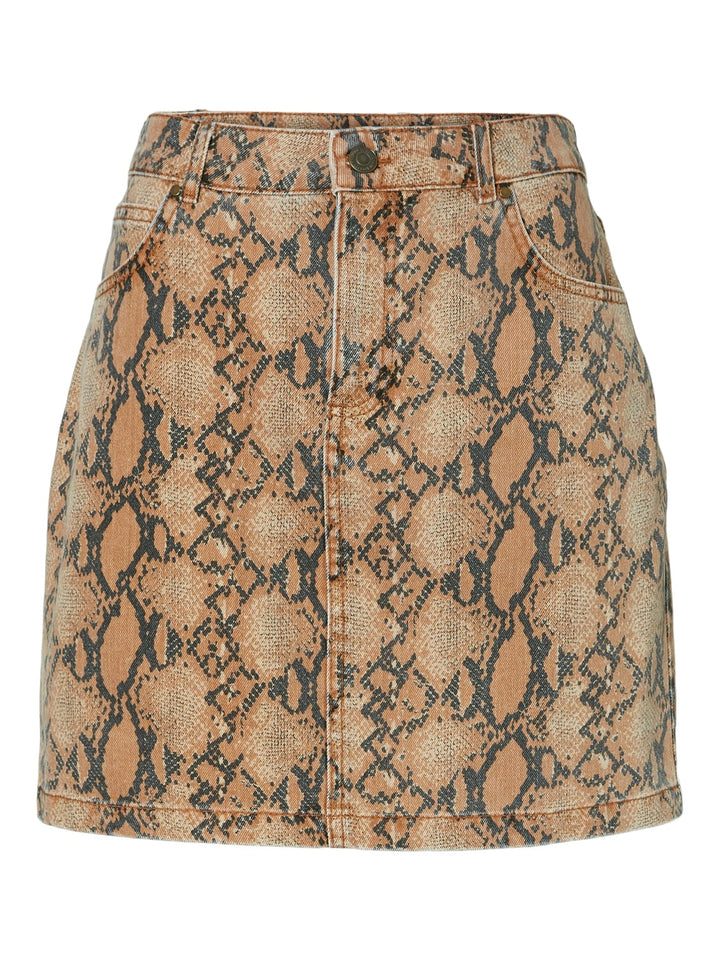 VERO MODA VMLEONOR MR SHORT SKIRT bruin dessin – damesrok