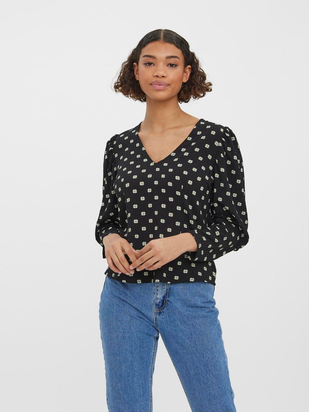 VERO MODA 10273281 Gina blouse zwart dessin