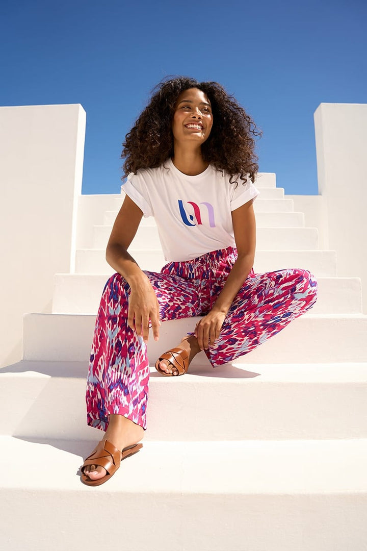 Lofty Manner Trouser Maggie - lange broek dames roze dessin