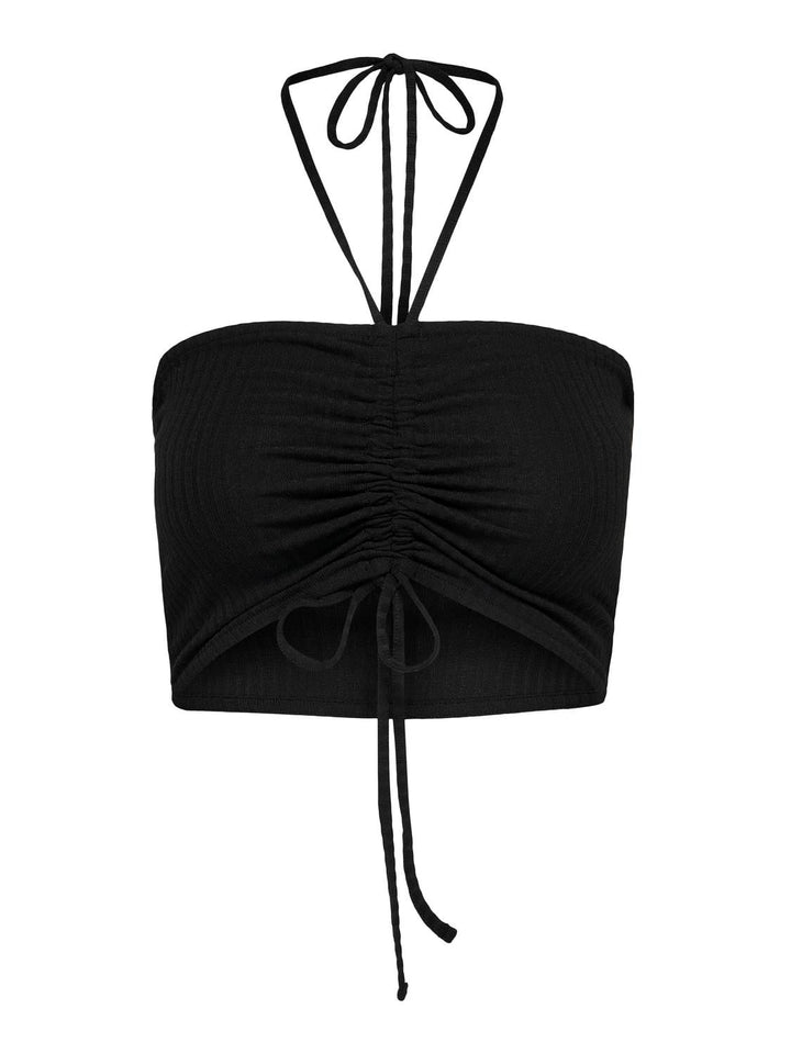Only ONLEMMA HALTERNECK ROUCHING TOP NN - dames singlet zwart
