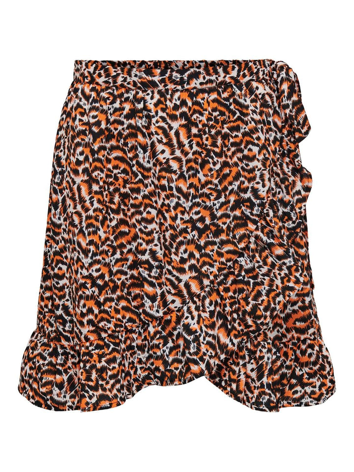 Only Janet wikkelrok oranje dessin – dames