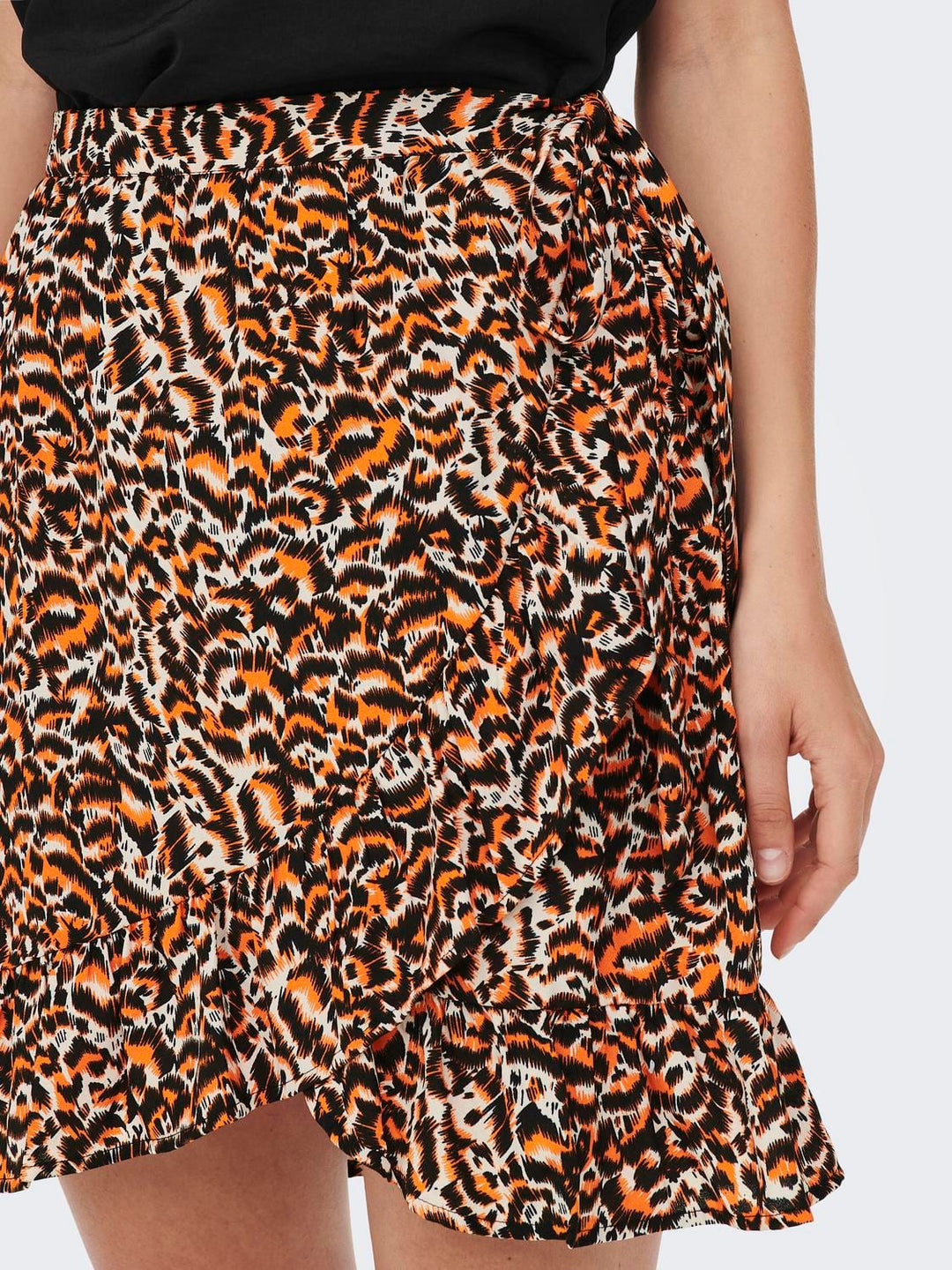 Only Janet wikkelrok oranje dessin – dames