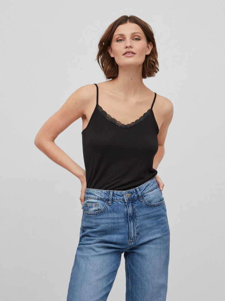 Vila 14083287 Daisy singlet zwart – dames