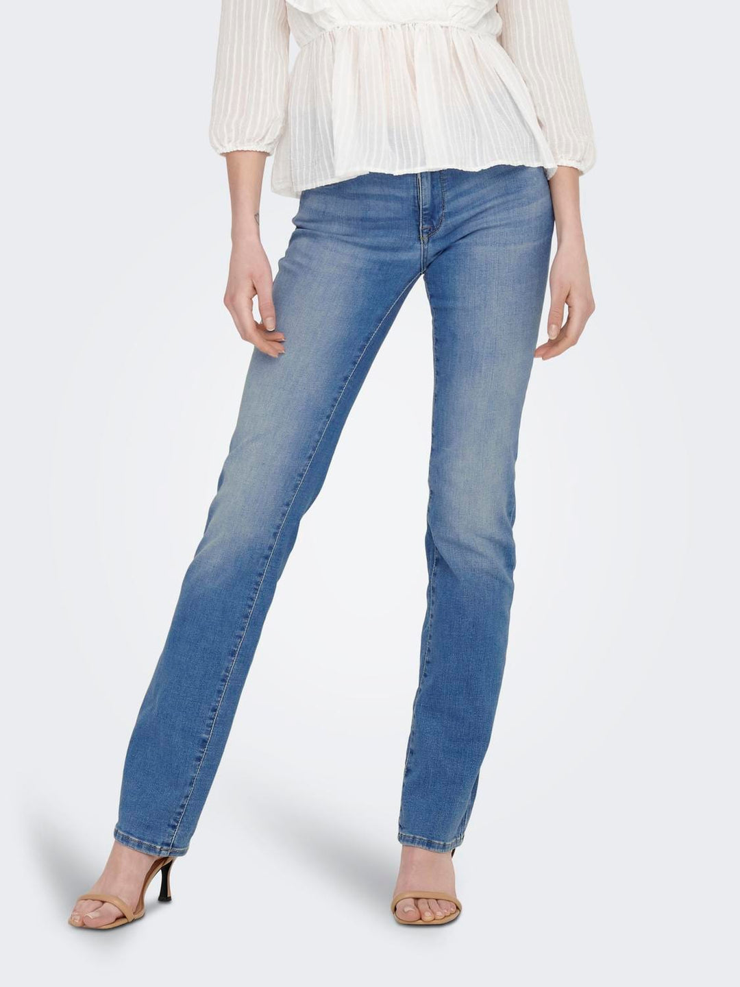 Only 15258103 Alicia jeans regular-straight fit – dames - Blue Denim - L34