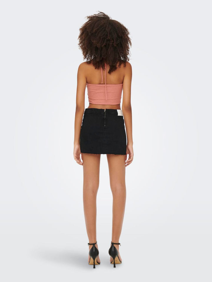 Only ONLEMMA HALTERNECK ROUCHING TOP NN – dames singlet - Zalm/peach