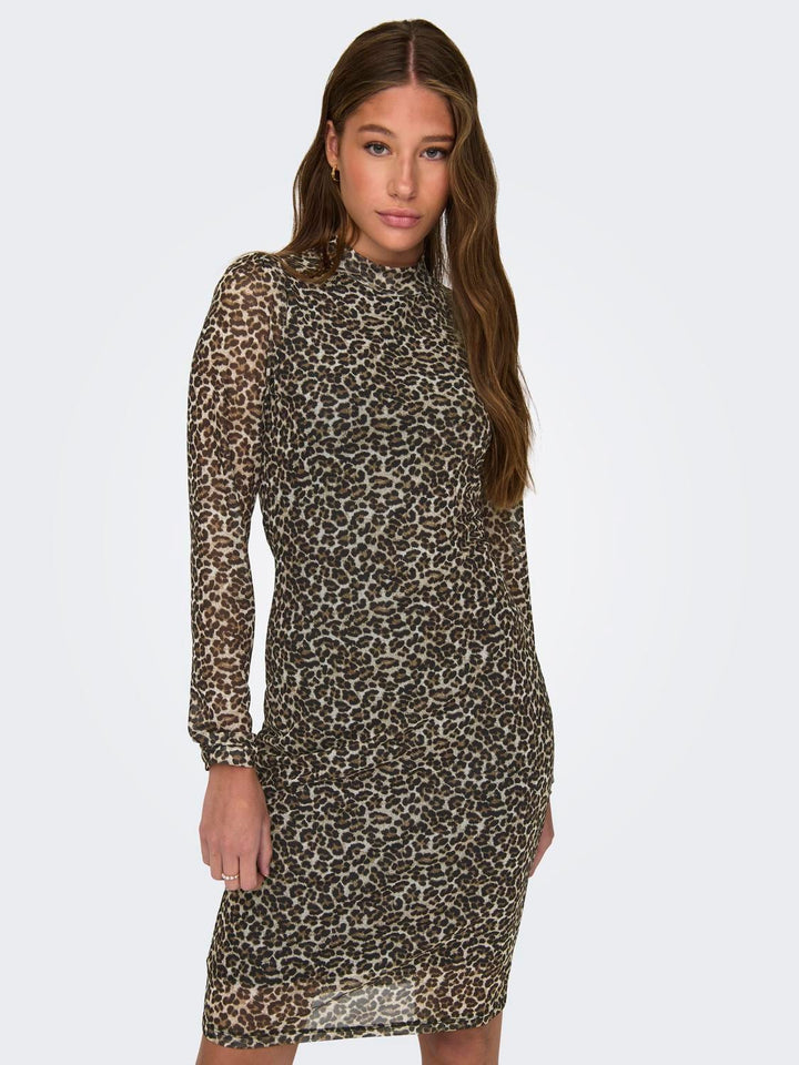 Only Erica jurk kort bruin dessin – dames