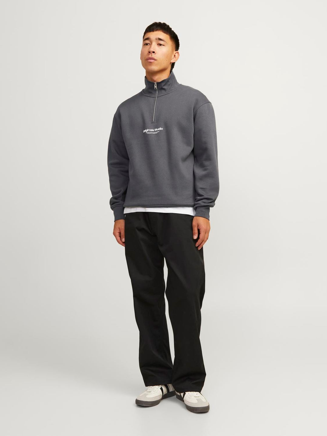 Jack & Jones Vesterbro sweater heren grijs – relaxed fit