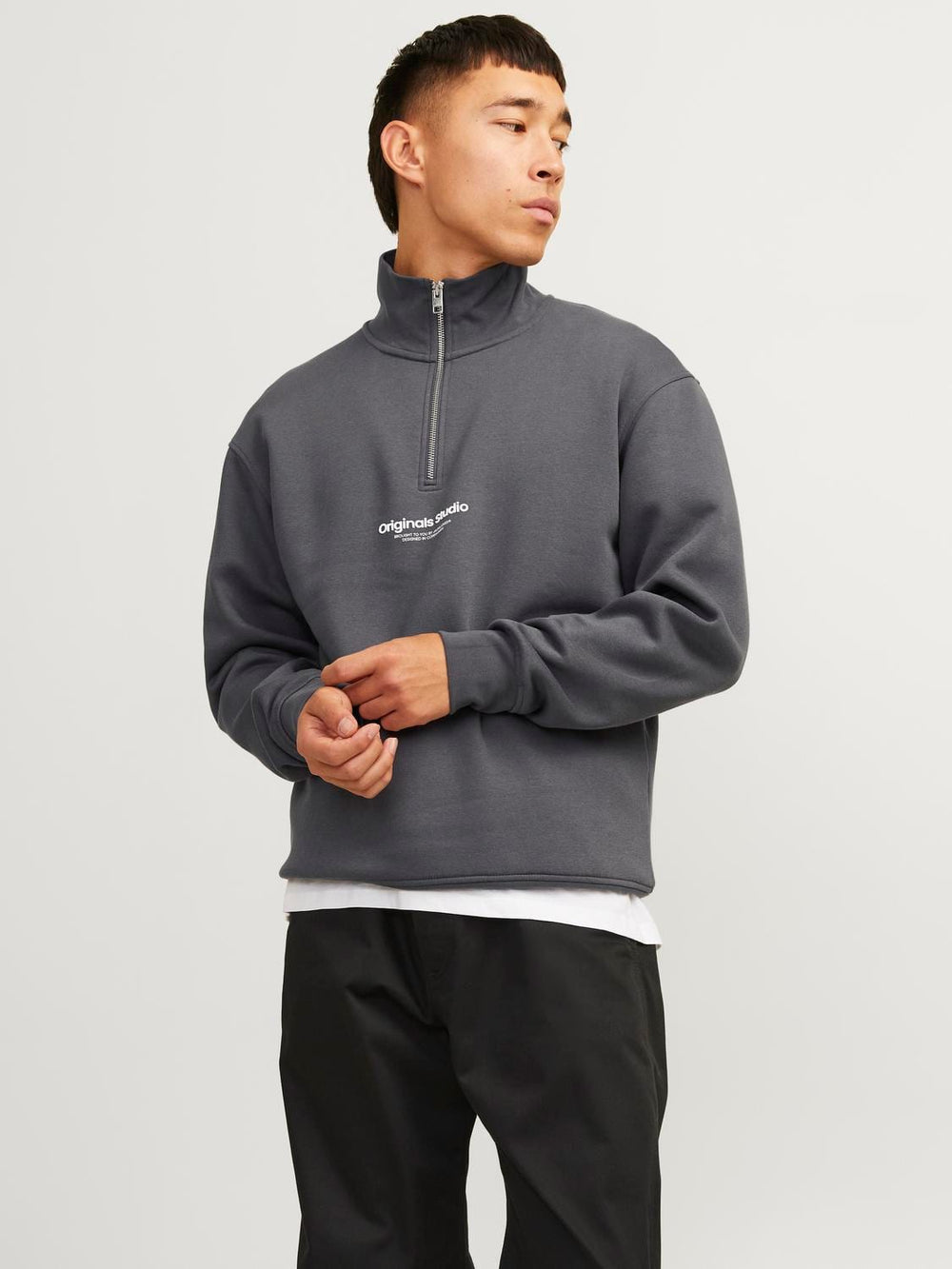 Jack & Jones Vesterbro sweater heren grijs – relaxed fit