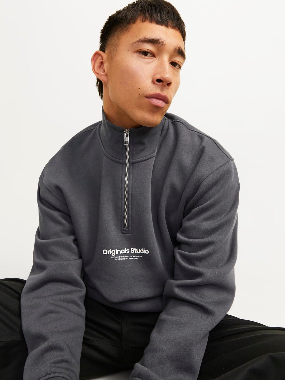 Jack & Jones Vesterbro sweater heren grijs – relaxed fit