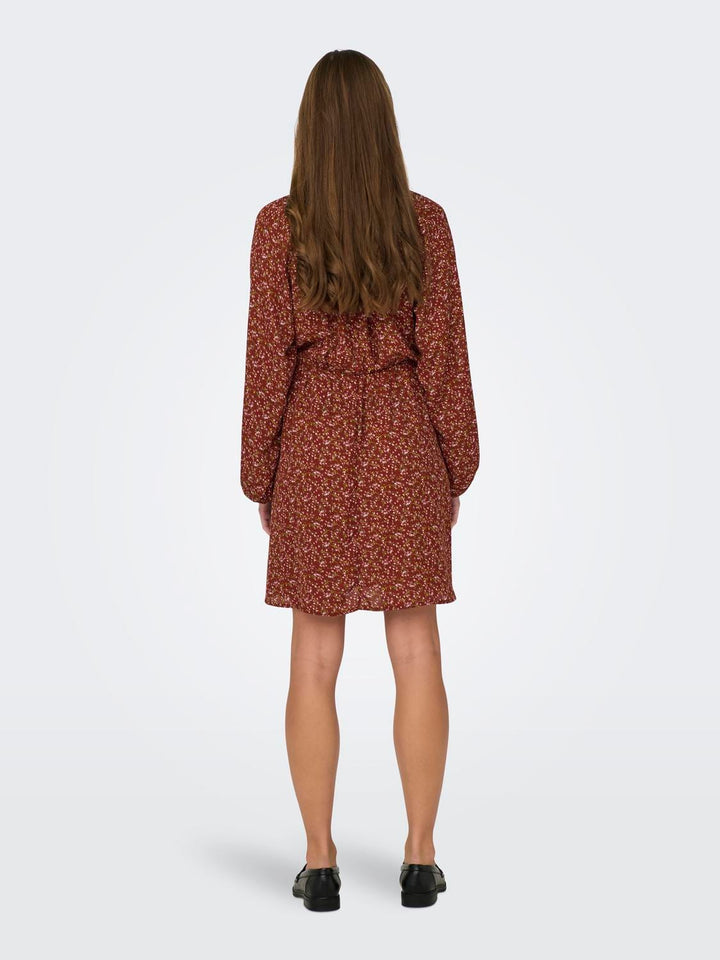 Jacqueline de Yong 15302164 Cana jurk kort – dames - Rood Dessin