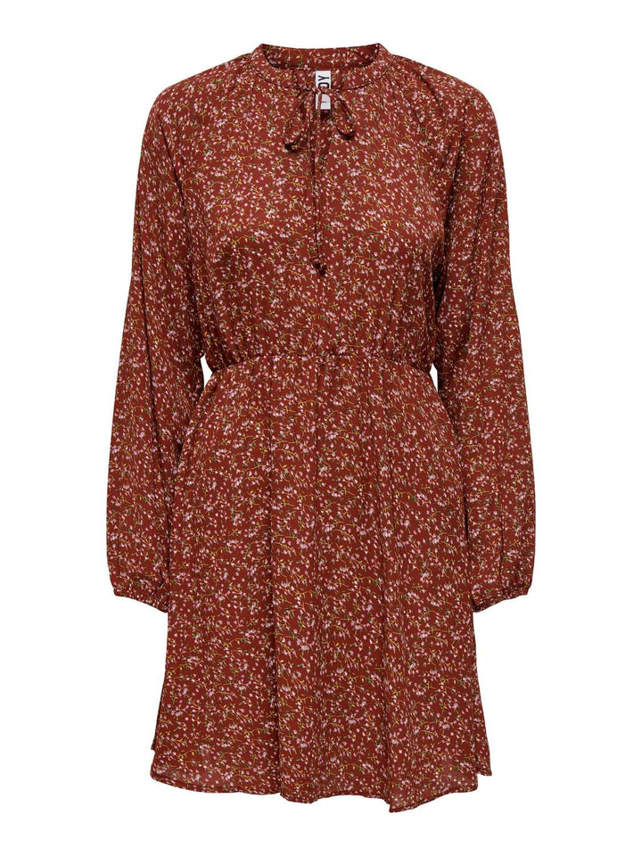Jacqueline de Yong 15302164 Cana jurk kort – dames - Rood Dessin