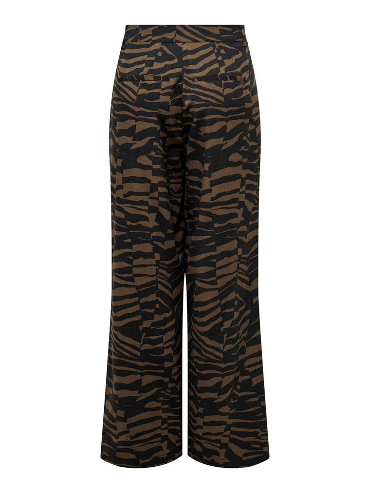 Only ONLBREE TAILORED PANT PTM – dames lange broek bruin dessin