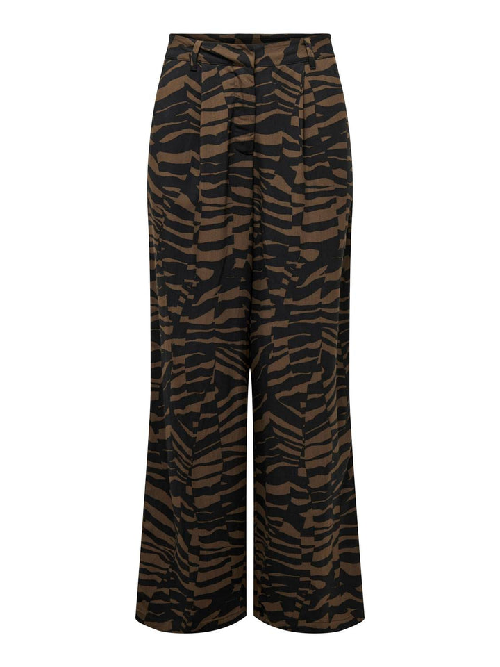 Only ONLBREE TAILORED PANT PTM – dames lange broek bruin dessin