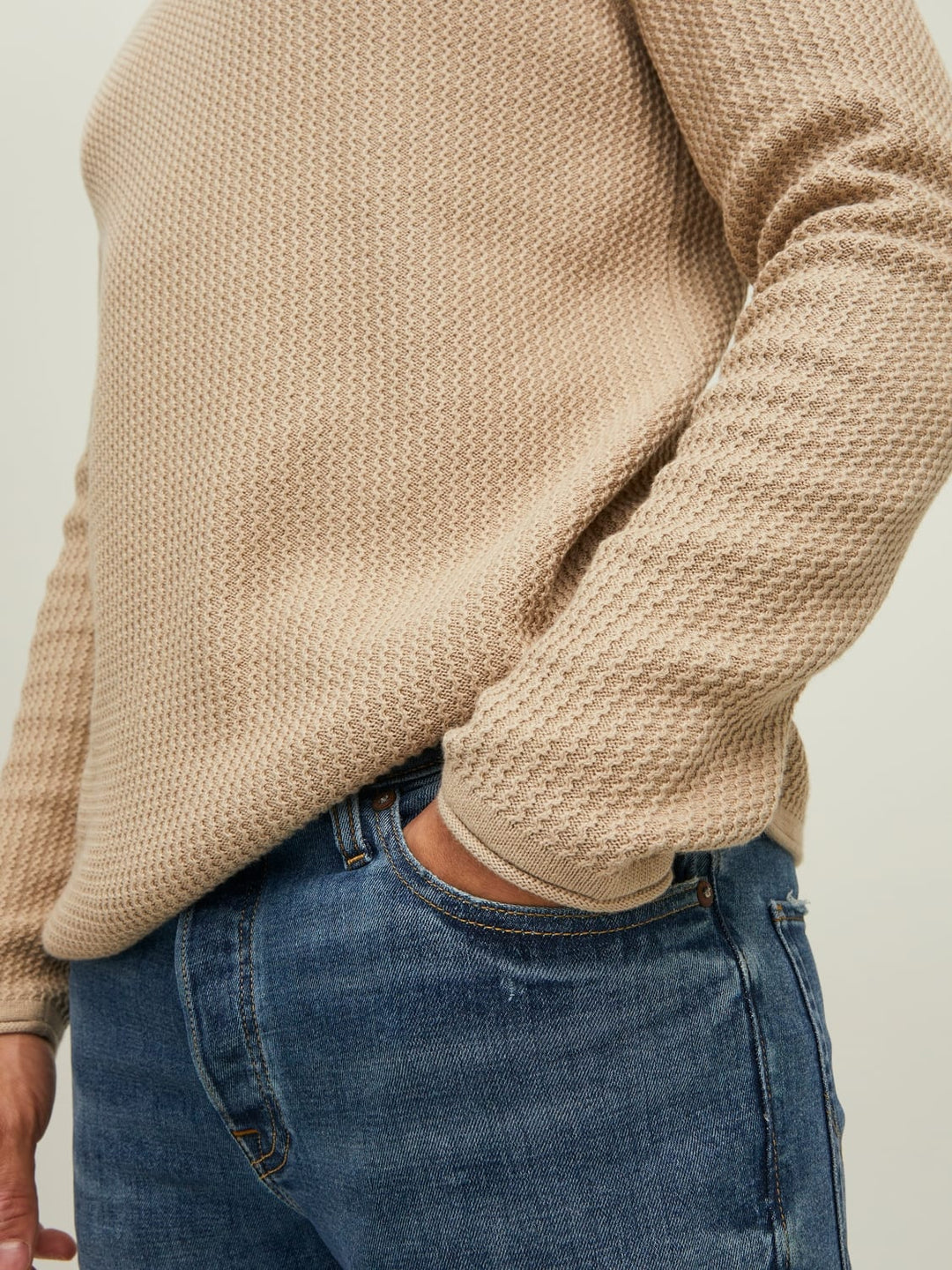 Jack & Jones 12199940 blucarlos trui – heren - Beige