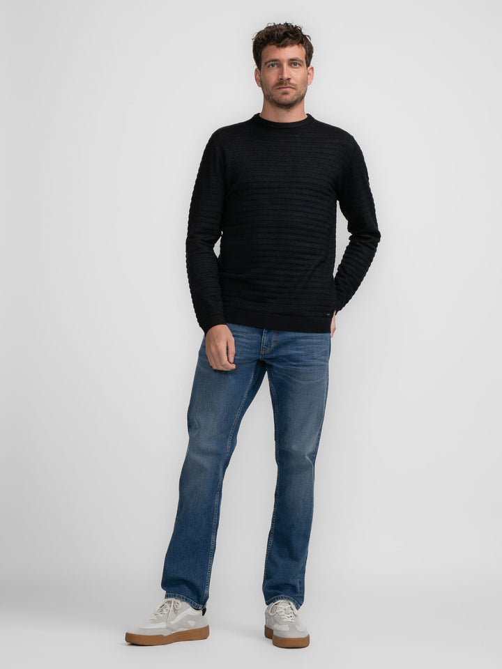 Petrol men M-3040-KWR269 trui zwart – heren