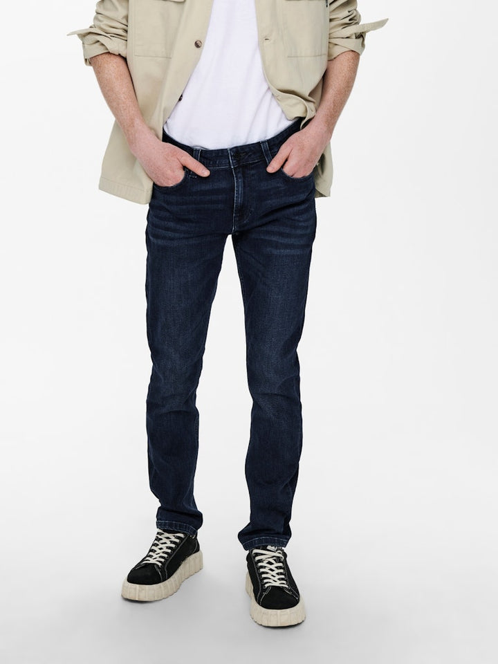 ONLY & SONS loom slim fit jeans blauw – heren - Blue Denim - L30